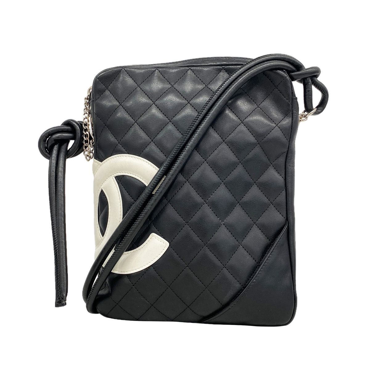 Chanel Shoulder Bag Cambon Lambskin Black Silver