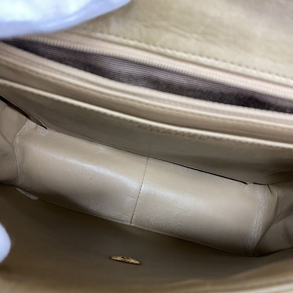 Chanel Shoulder Bag Quilted Jumbo CC Logo Lambskin Beige Gold — view 4