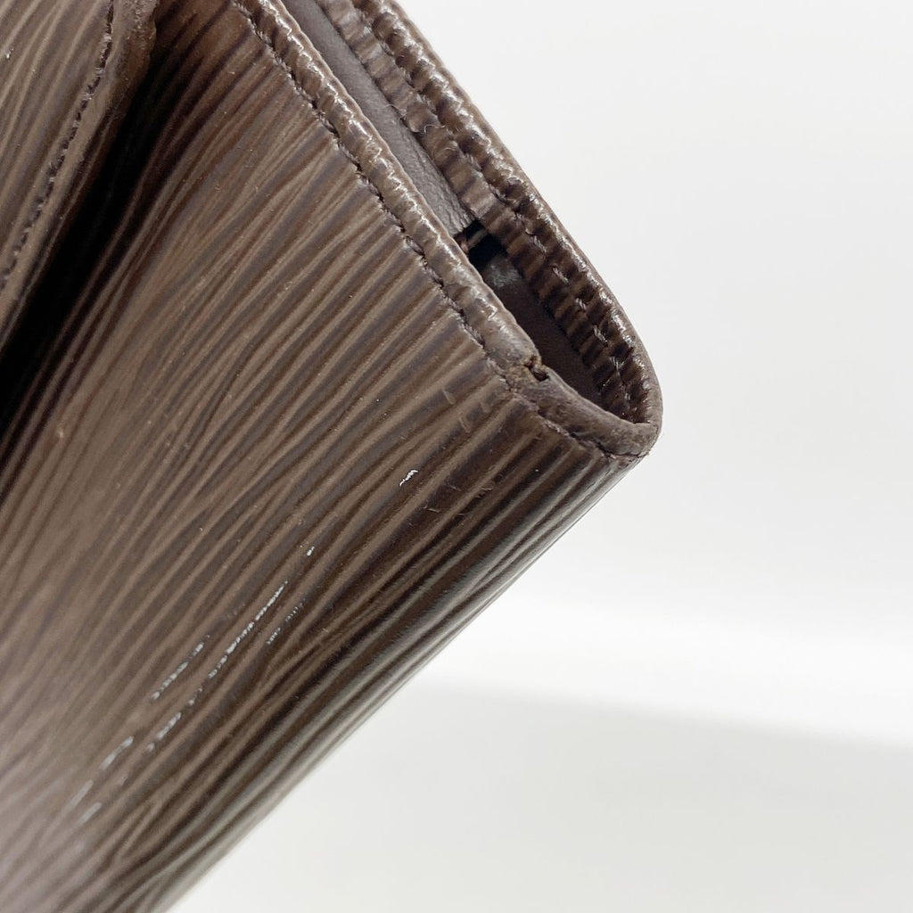 Louis Vuitton Trifold Wallet Epi Porte Tresor International Mocha — view 5