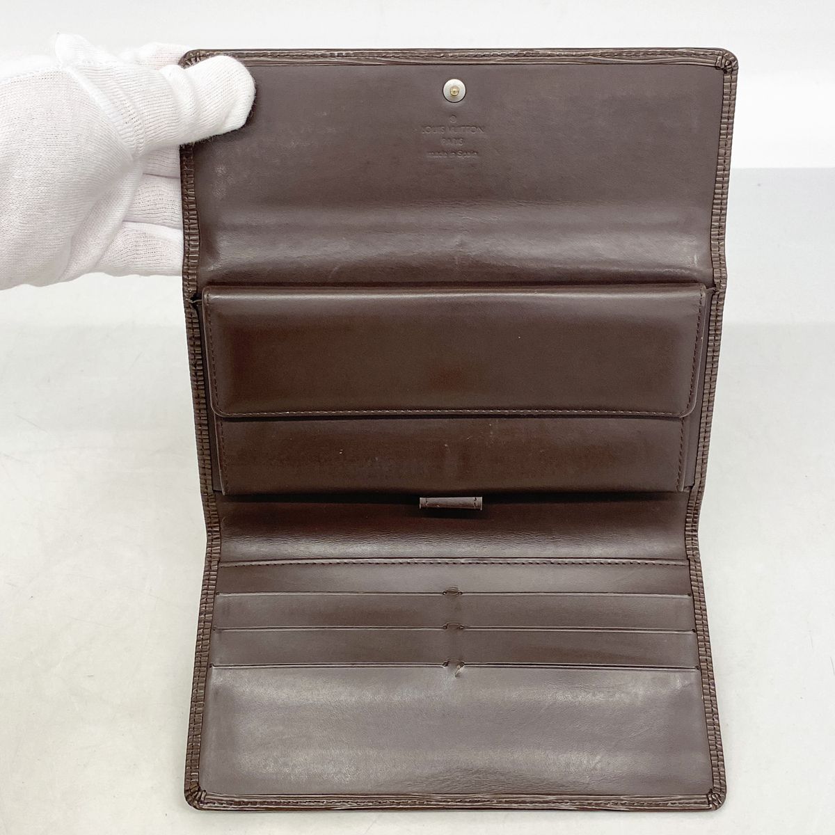 Louis Vuitton Trifold Wallet Epi Porte Tresor International Mocha — view 3