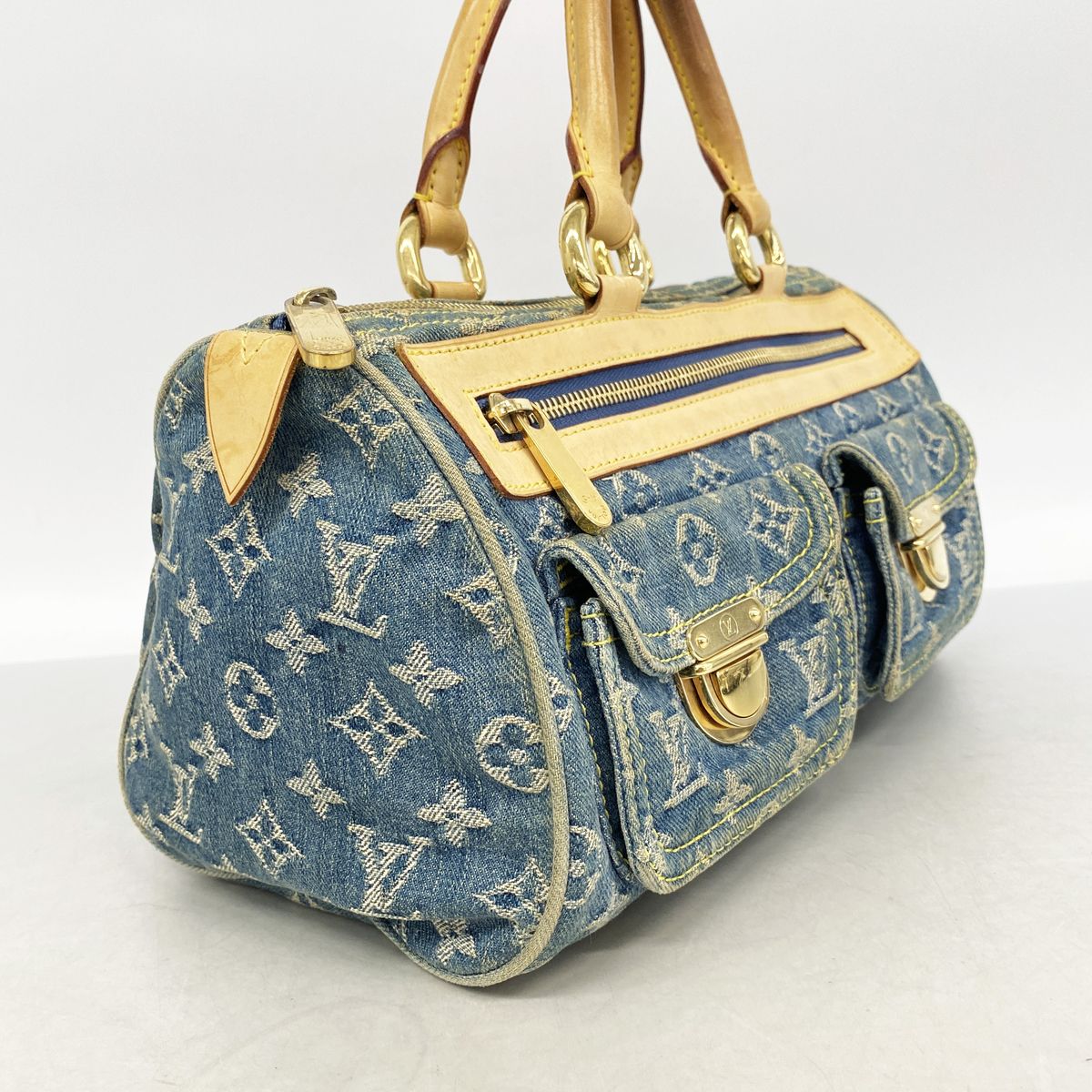 Louis Vuitton Handbag Monogram Denim Neo Speedy Blue — view 2