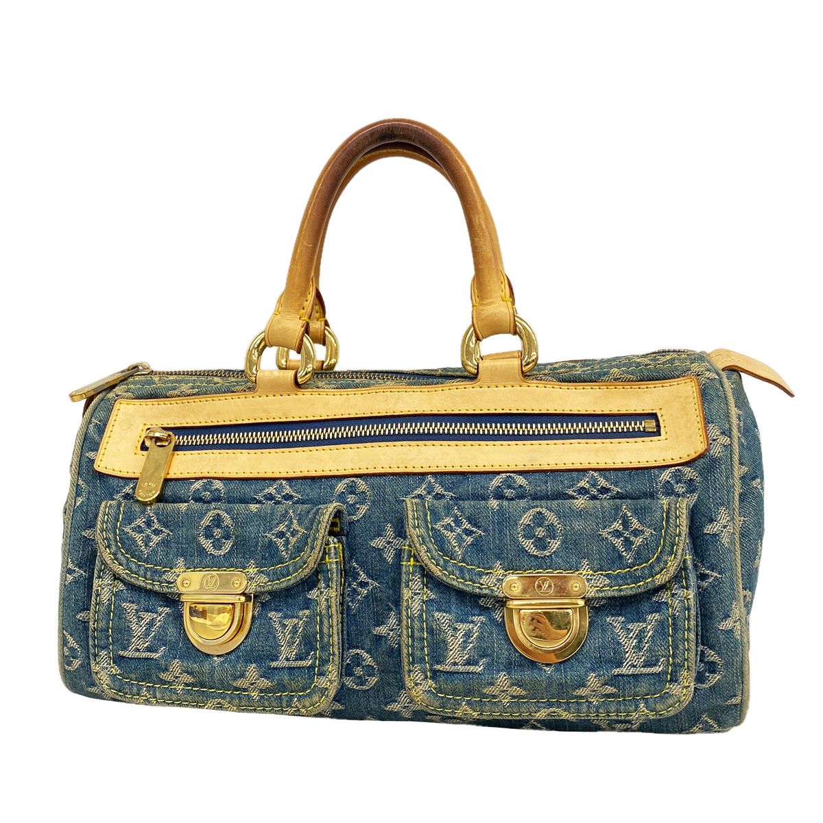 Louis Vuitton Handbag Monogram Denim Neo Speedy Blue