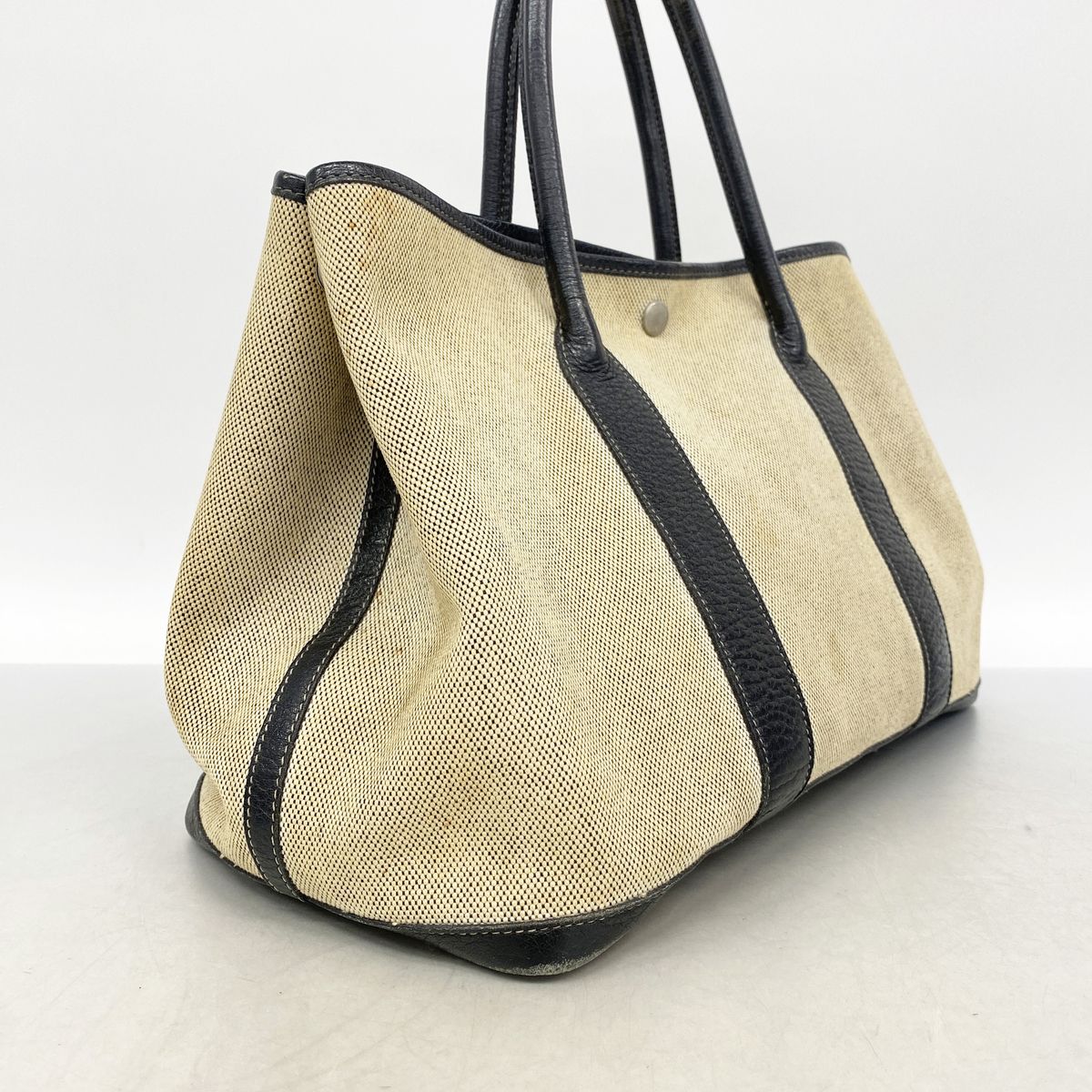 Hermes Tote Bag Garden Party PM Toile H Black Silver — view 2