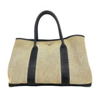 Hermes Tote Bag Garden Party PM Toile H Black Silver