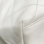 Chanel Handbag Quilted Caviar Leather White Gold — view 7
