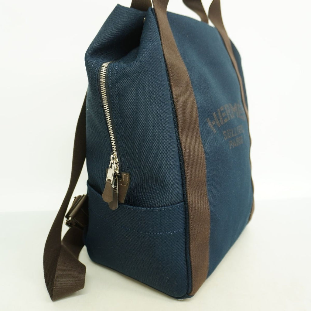 Hermes Backpack Sac de Panthere Canvas Navy Silver — view 2