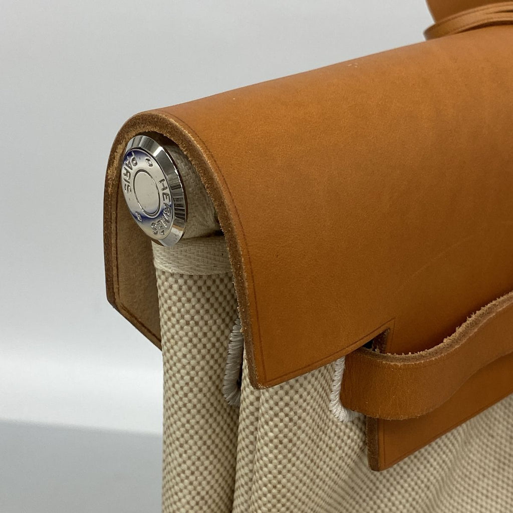 Hermes Handbag Herbag MM Toile H Natural Silver 2-Way Bag — view 6