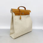 Hermes Handbag Herbag MM Toile H Natural Silver 2-Way Bag — view 2