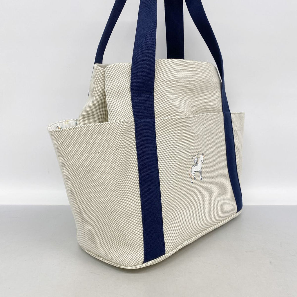 Hermes Diaper Bag Cabriole Toile H Navy Silver — view 2