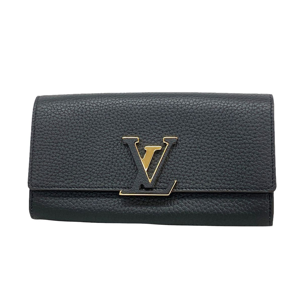 Louis Vuitton Wallet Taurillon Portefeuille Capucines Noir