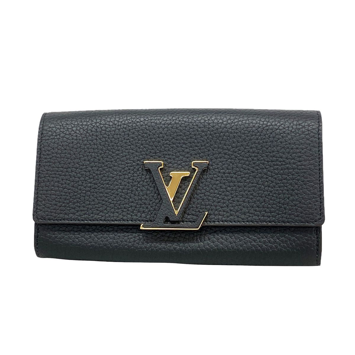 Louis Vuitton Wallet Taurillon Portefeuille Capucines Noir