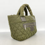 Chanel Tote Bag Coco Cocoon Nylon Khaki Green Silver — view 2