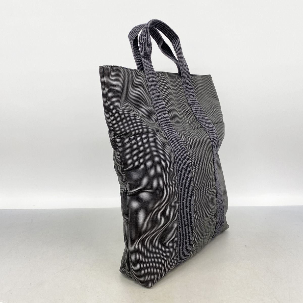 Hermes Tote Bag Herline Cabas Nylon Gray Silver — view 2