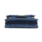 Chanel Shoulder Bag Mini Quilted Denim Blue Gold — view 3