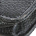 Chanel Wallet on Chain Quilted Caviar Leather Black Silver Shoulder Bag — view 6
