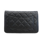 Chanel Wallet on Chain Quilted Caviar Leather Black Silver Shoulder Bag — view 8