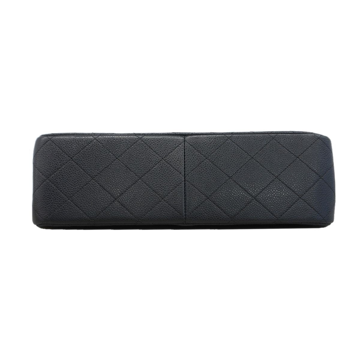 Chanel Shoulder Bag Maxi Quilted Caviar Leather Black Silver — view 3