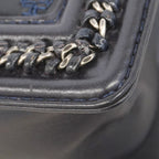 Chanel Handbag Boy Top Handle Lambskin Navy Silver 2-Way Bag — view 7