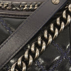 Chanel Handbag Boy Top Handle Lambskin Navy Silver 2-Way Bag — view 8