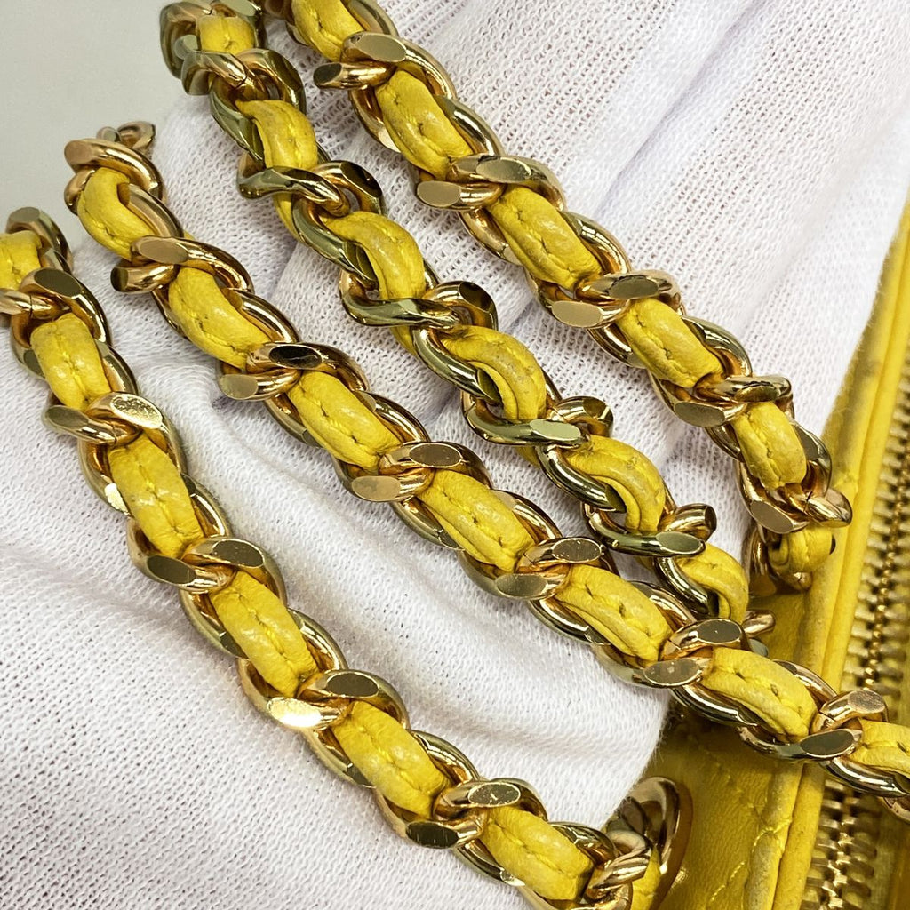 Chanel Handbag Quilted Lambskin Yellow Gold — view 8