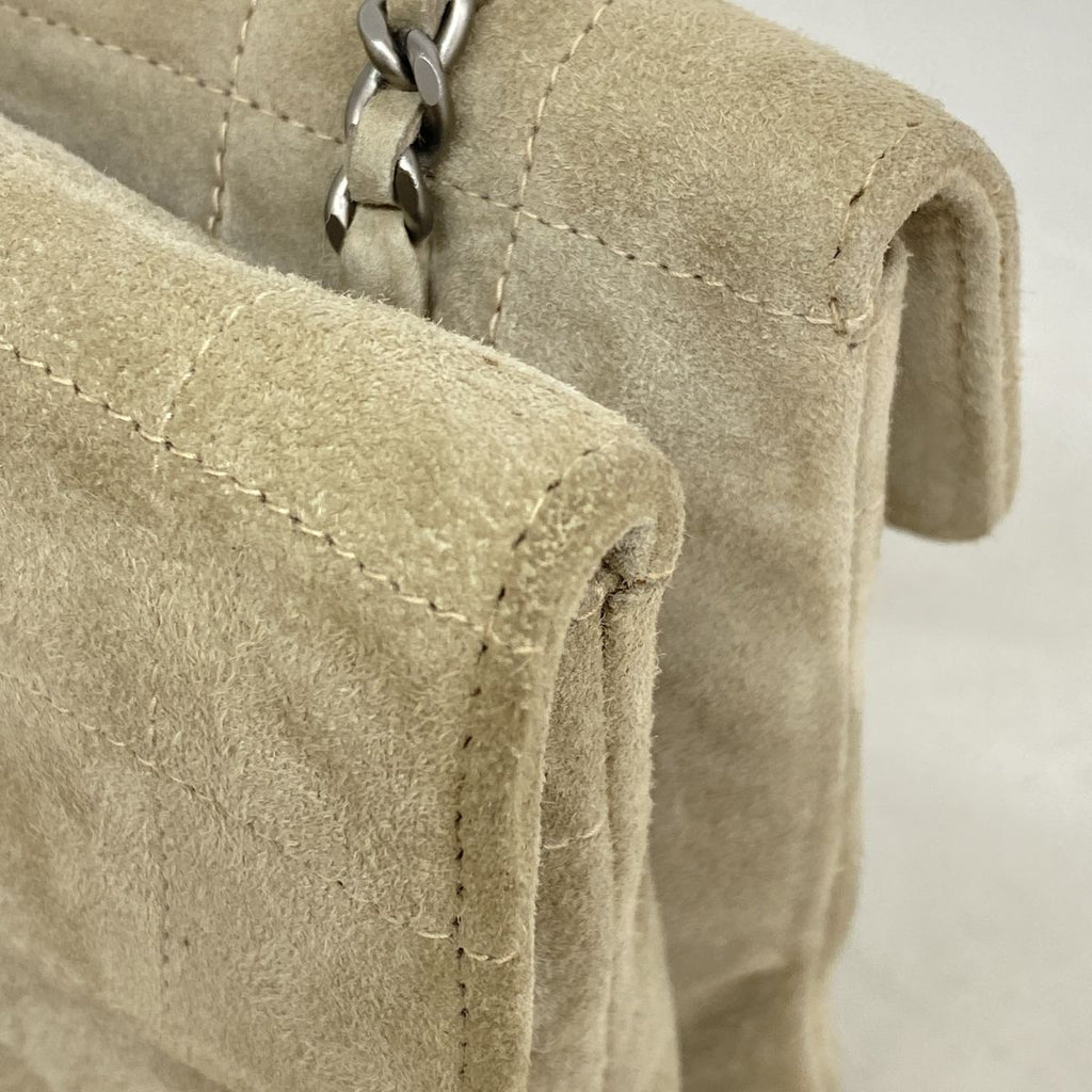 Chanel Handbag Choco Bar Suede Gray Silver — view 7