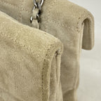 Chanel Handbag Choco Bar Suede Gray Silver — view 7
