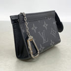 Louis Vuitton Coin Purse Monogram Eclipse Pochette Cles Voyage Black — view 2