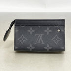 Louis Vuitton Coin Purse Monogram Eclipse Pochette Cles Voyage Black — view 8