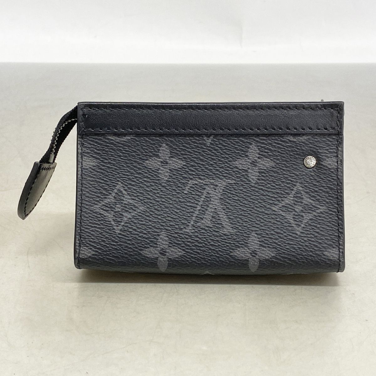 Louis Vuitton Coin Purse Monogram Eclipse Pochette Cles Voyage Black — view 8