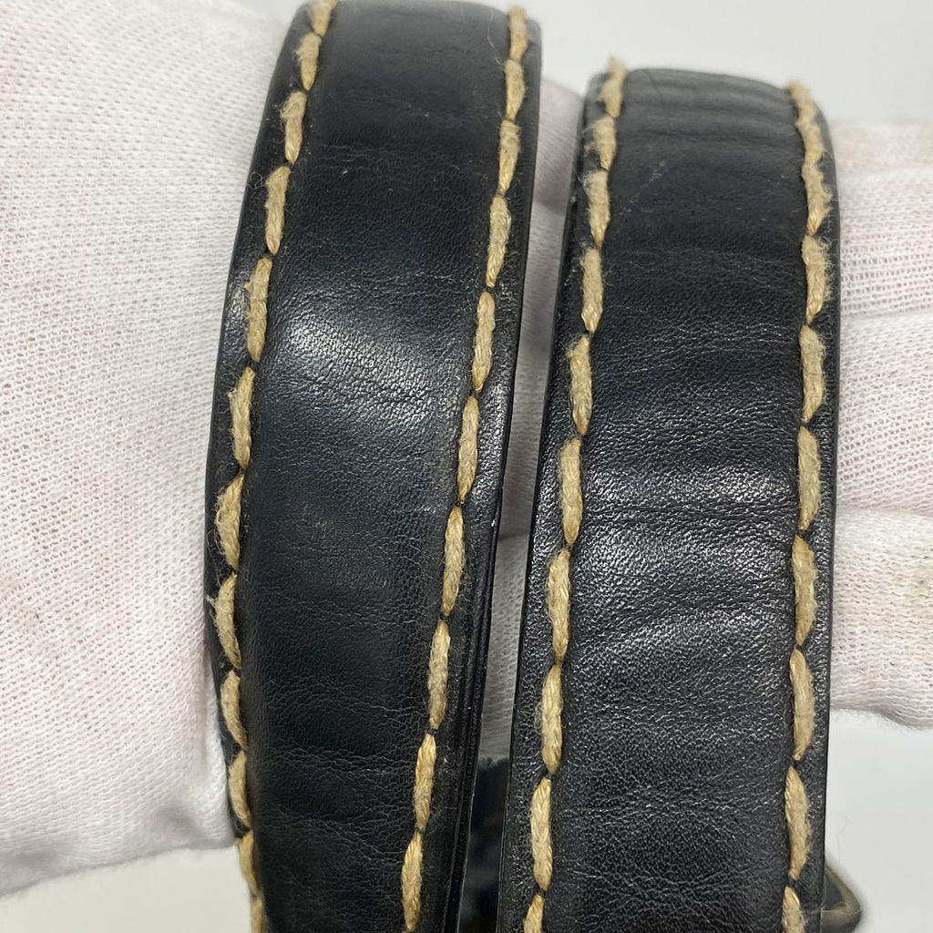 Chanel Handbag Wild Stitch Leather Black Gold — view 8