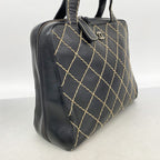 Chanel Handbag Wild Stitch Leather Black Gold — view 2