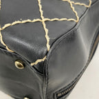 Chanel Handbag Wild Stitch Leather Black Gold — view 7
