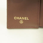 Chanel Trifold Wallet Quilted Caviar Leather Black Champagne Gold — view 4