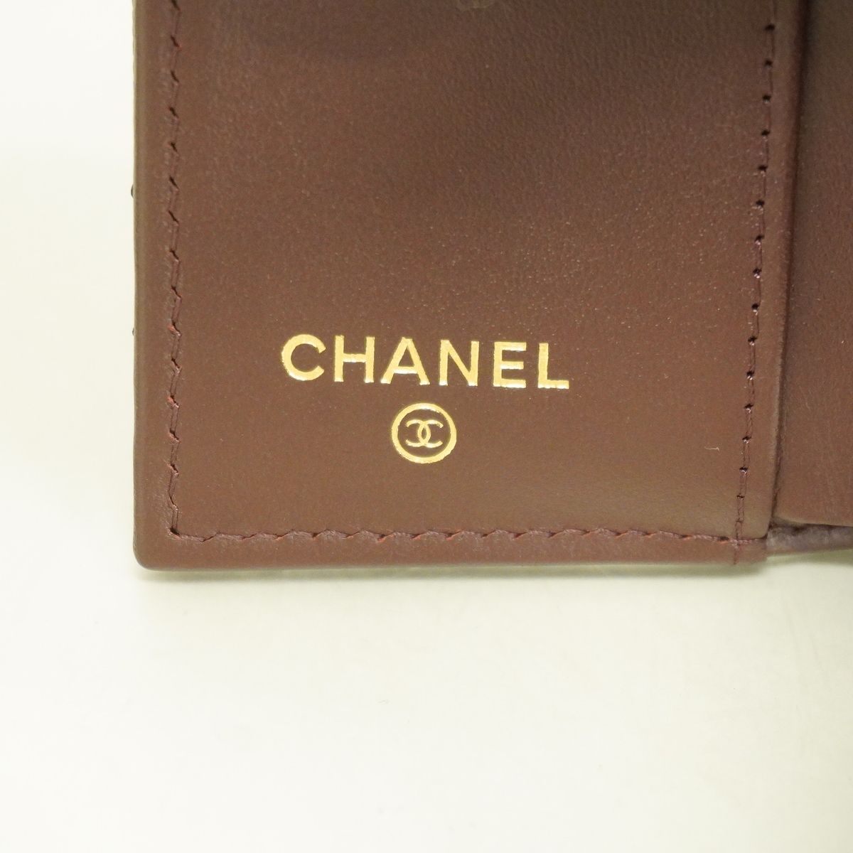 Chanel Trifold Wallet Quilted Caviar Leather Black Champagne Gold — view 4