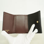 Chanel Trifold Wallet Quilted Caviar Leather Black Champagne Gold — view 3