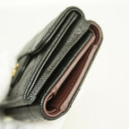Chanel Trifold Wallet Quilted Caviar Leather Black Champagne Gold — view 5