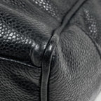 Chanel Tote Bag Chain Logo Caviar Leather Black — view 3