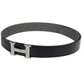 Hermes Constance Reversible H Belt Box Calf Togo Noir Vert Grease
