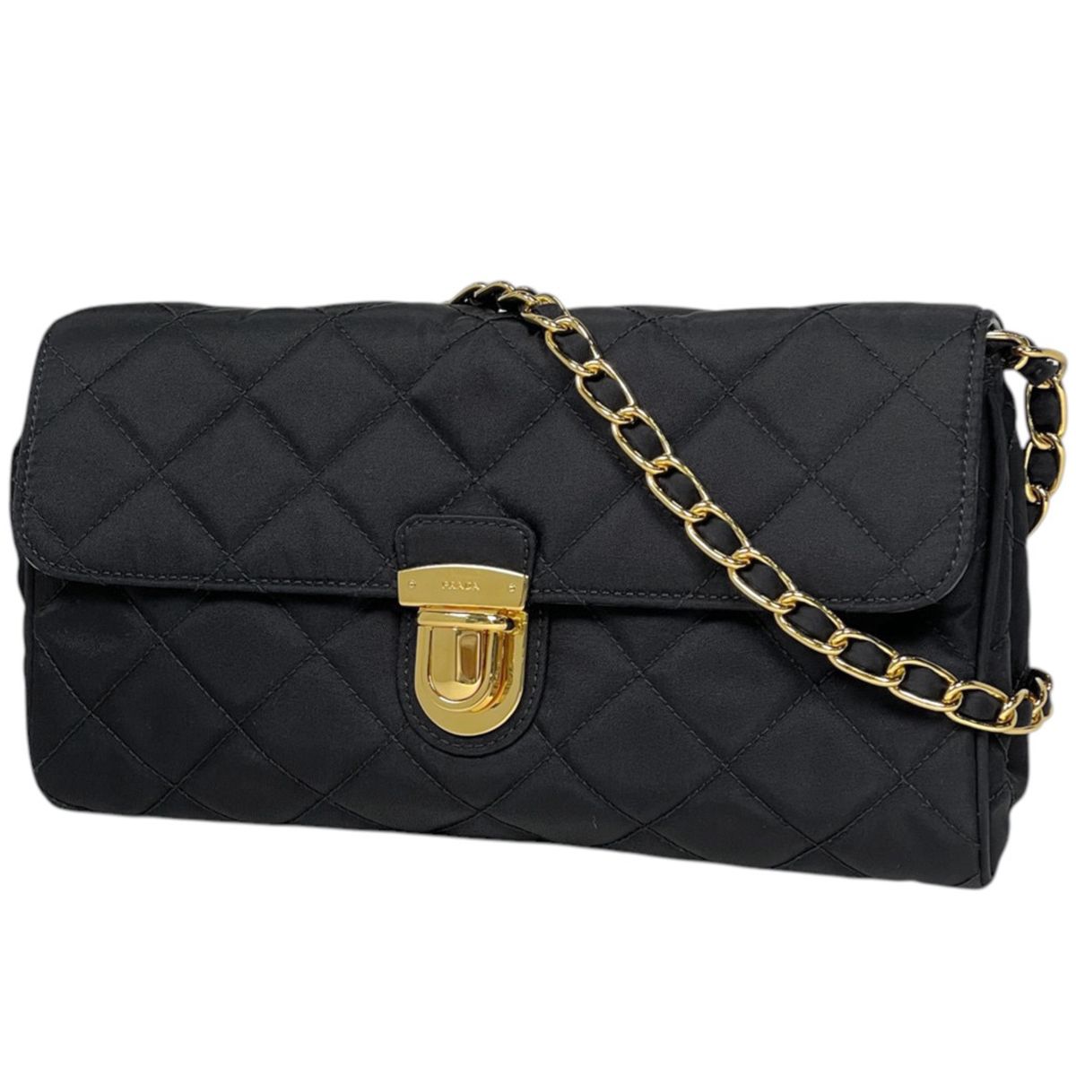 Prada Shoulder Bag 2-Way Quilted Nylon Nero