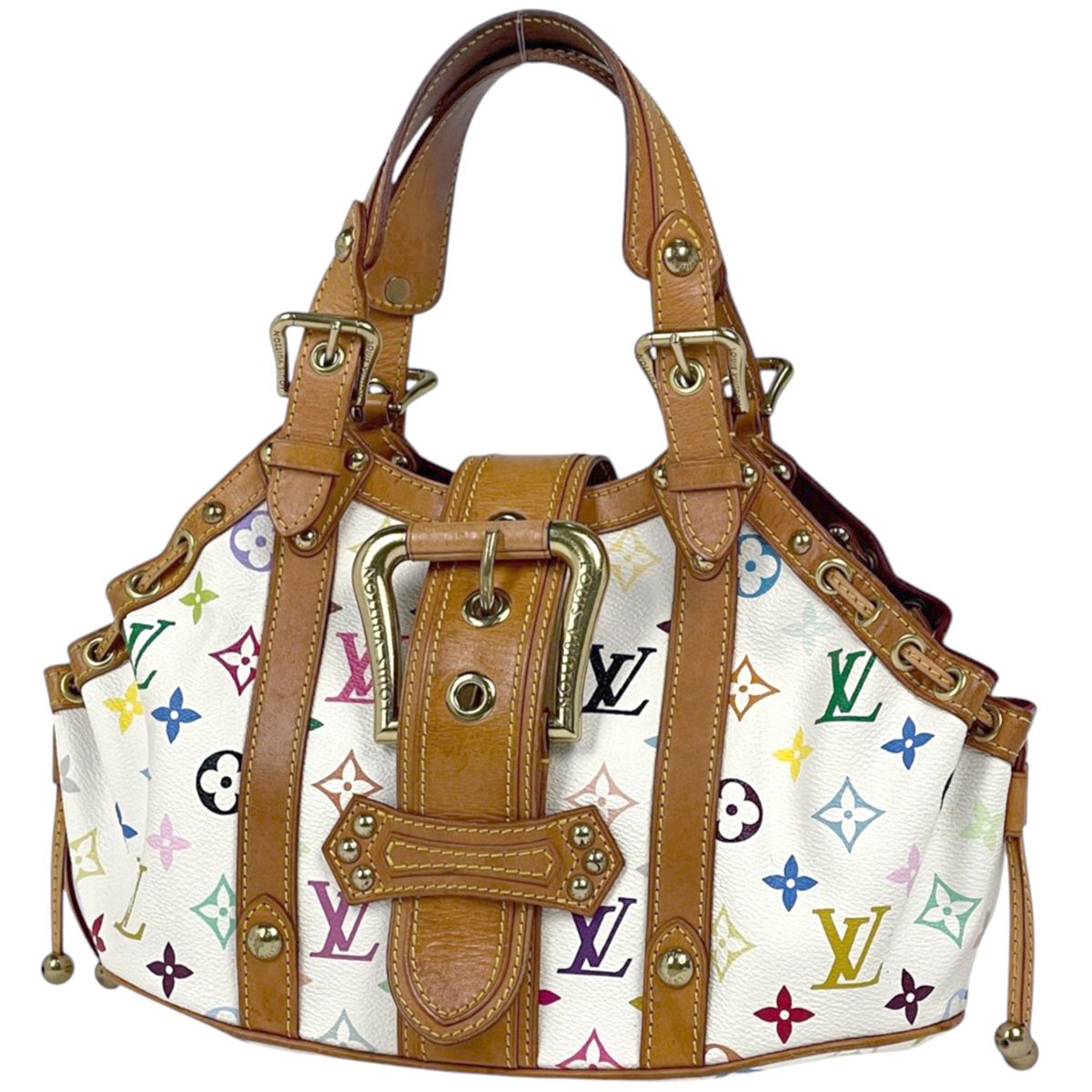 Louis Vuitton Theda PM Handbag Monogram Multicolor Blanc
