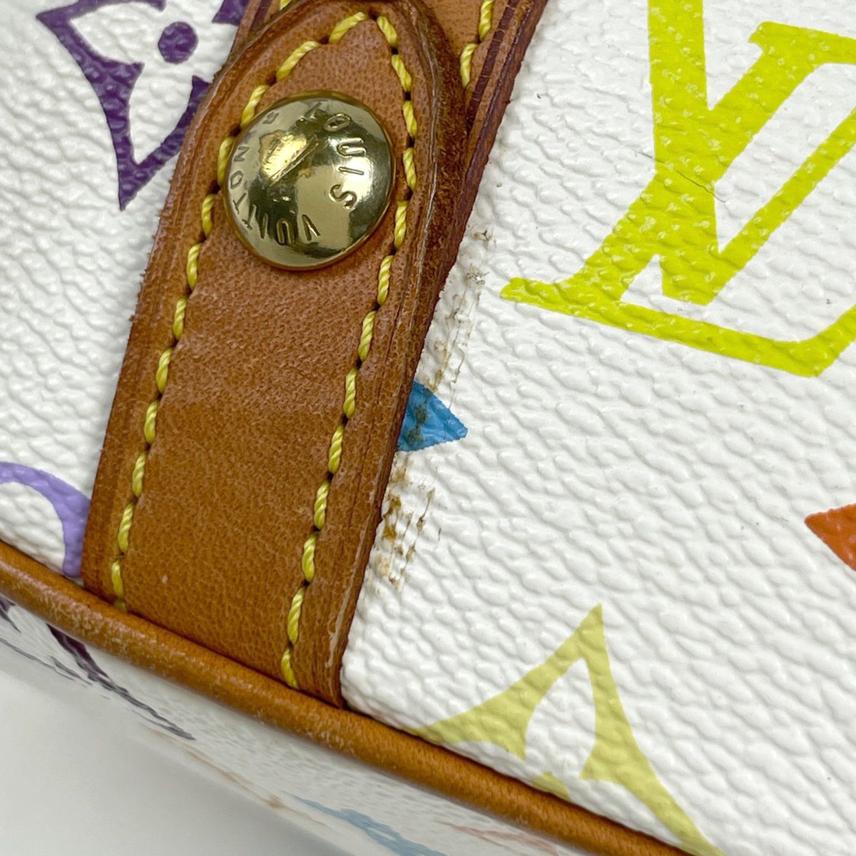 Louis Vuitton Theda PM Handbag Monogram Multicolor Blanc — view 4