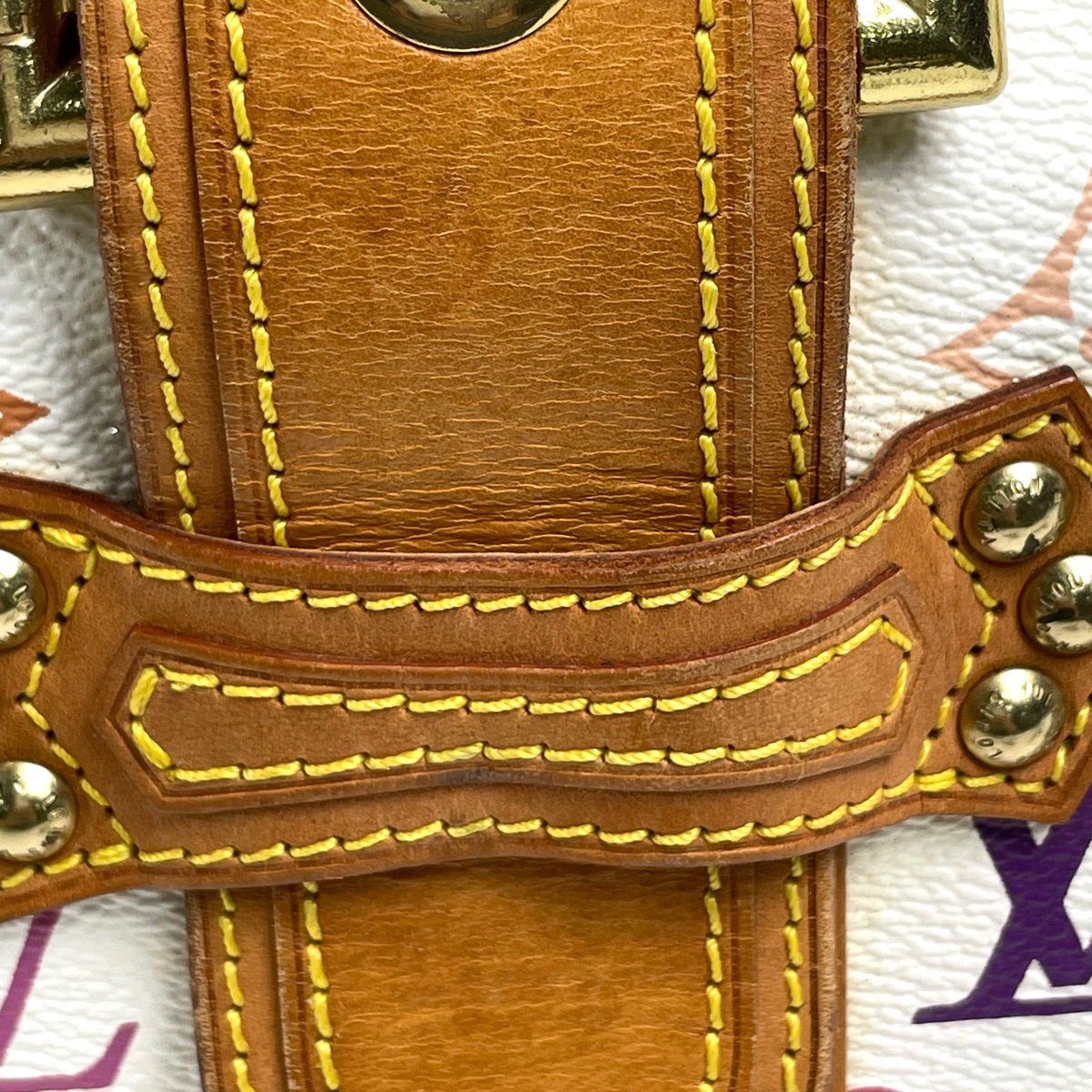 Louis Vuitton Theda PM Handbag Monogram Multicolor Blanc — view 5