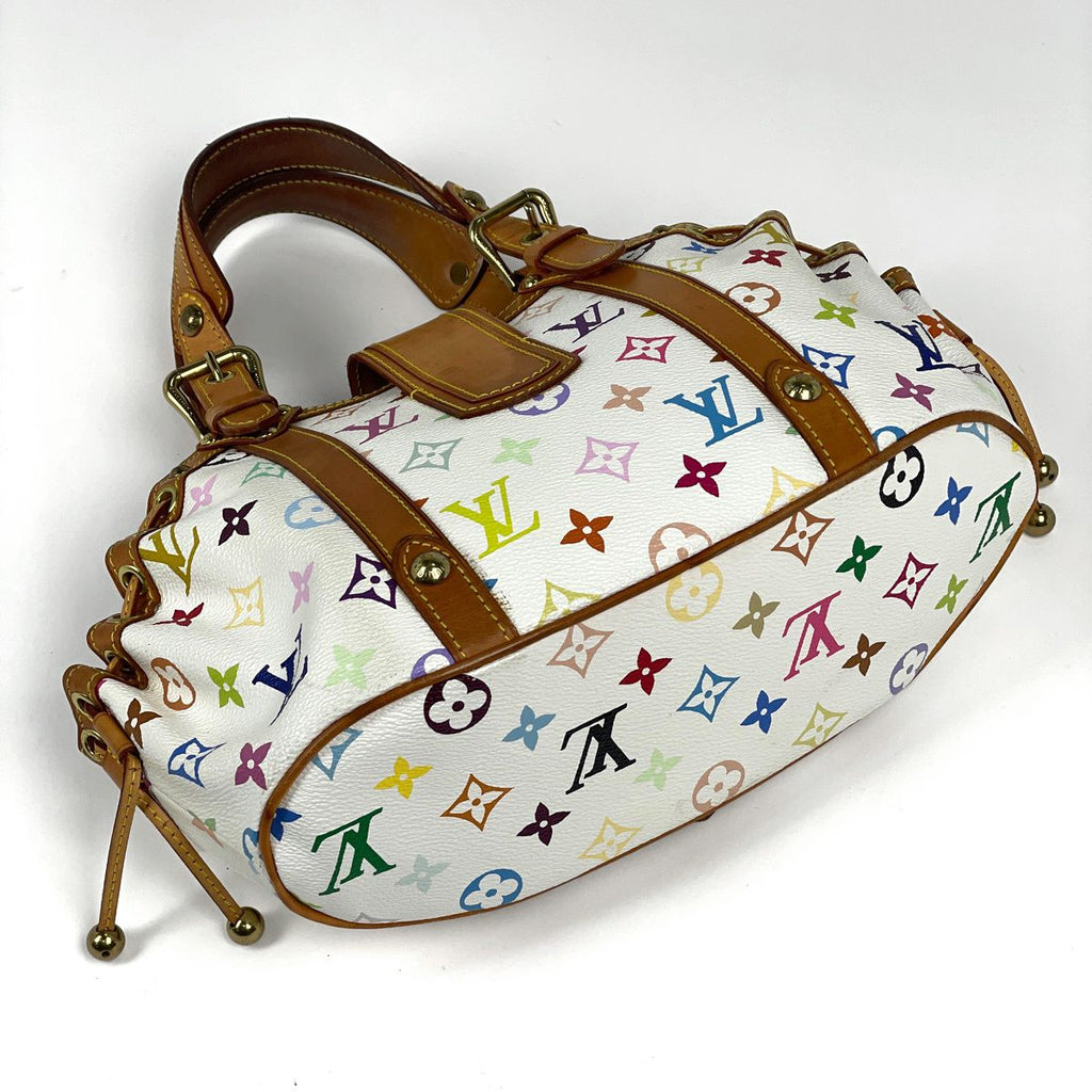 Louis Vuitton Theda PM Handbag Monogram Multicolor Blanc — view 2