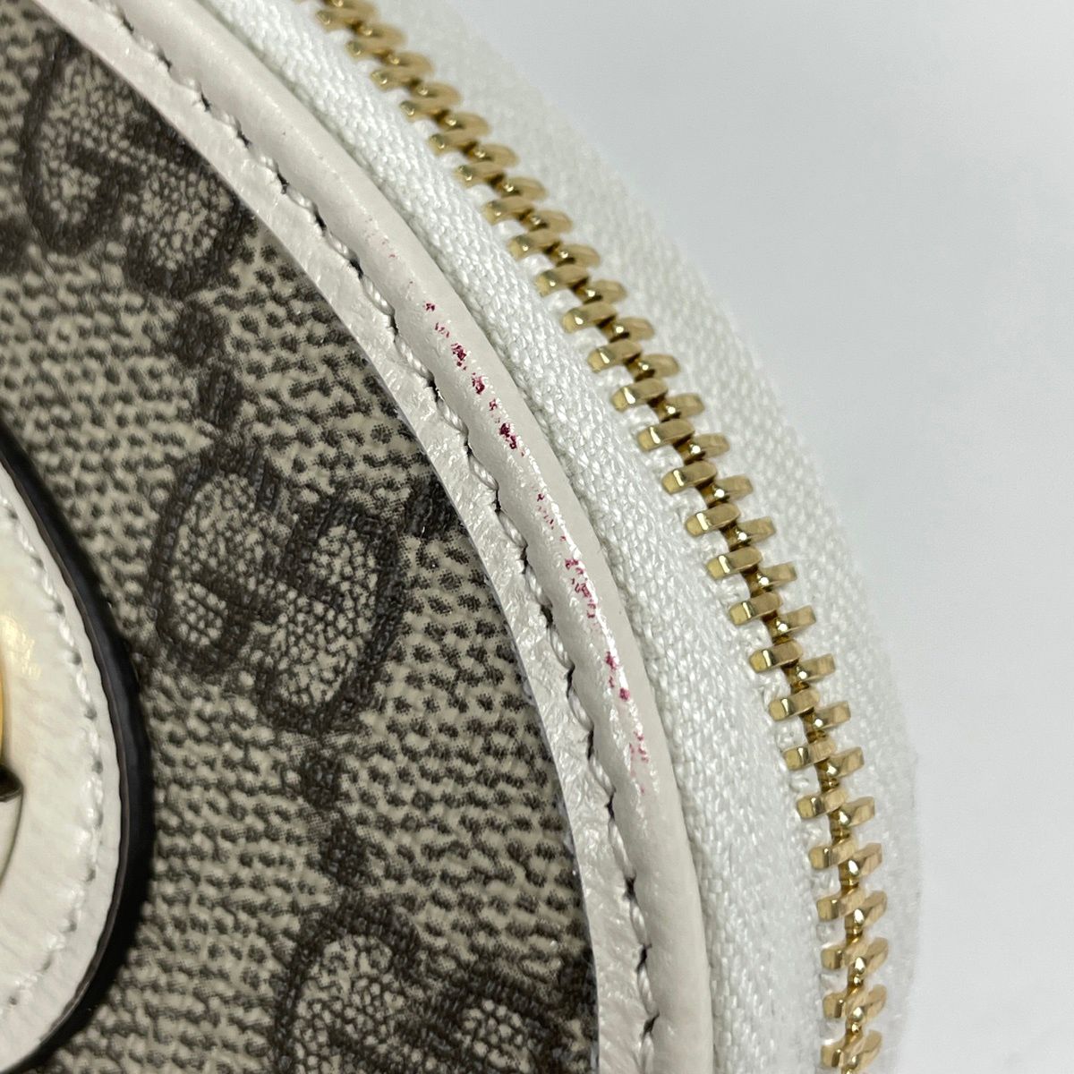 Gucci Coin Purse GG Pattern Horsebit Leather Beige White — view 3