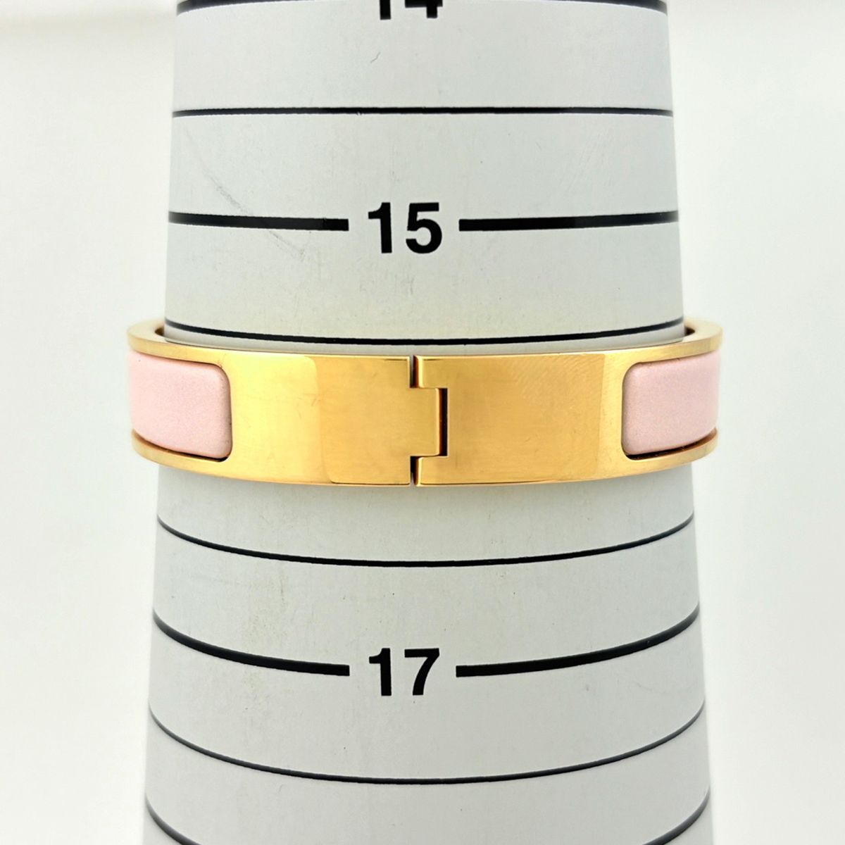 Hermes Clic H Bangle Enamel Bracelet Clac Gold Plated Pink — view 5