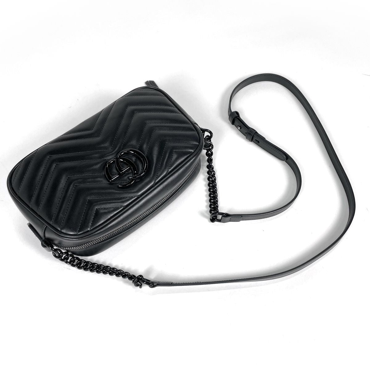 Gucci Shoulder Bag GG Marmont Leather Black — view 7