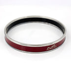 Hermes Enamel PM Bangle Cloisonne Silver Plated Red Bracelet — view 3