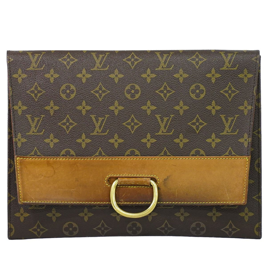 Louis Vuitton LV Pochette Iena Monogram Clutch Brown