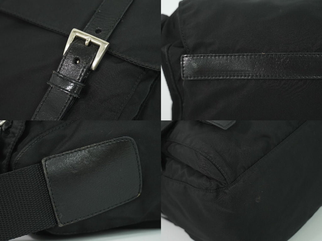 Prada Nylon Shoulder Bag Pochette Black — view 7