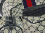Gucci Vintage Sherry Line GG Supreme Mini Boston Bag Navy Shelly — view 7